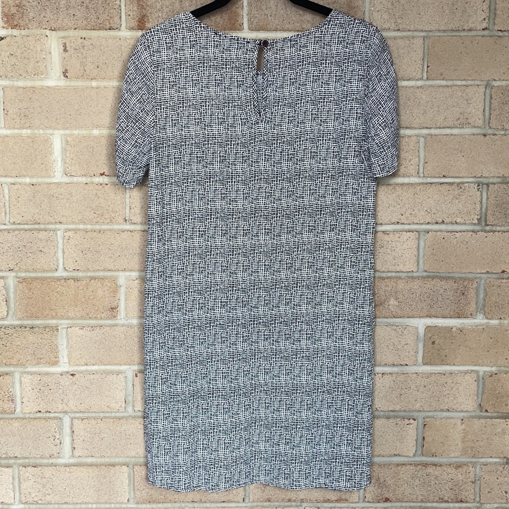 Pin Check Pattern Shift Mini Dress - Picture 6 of 8